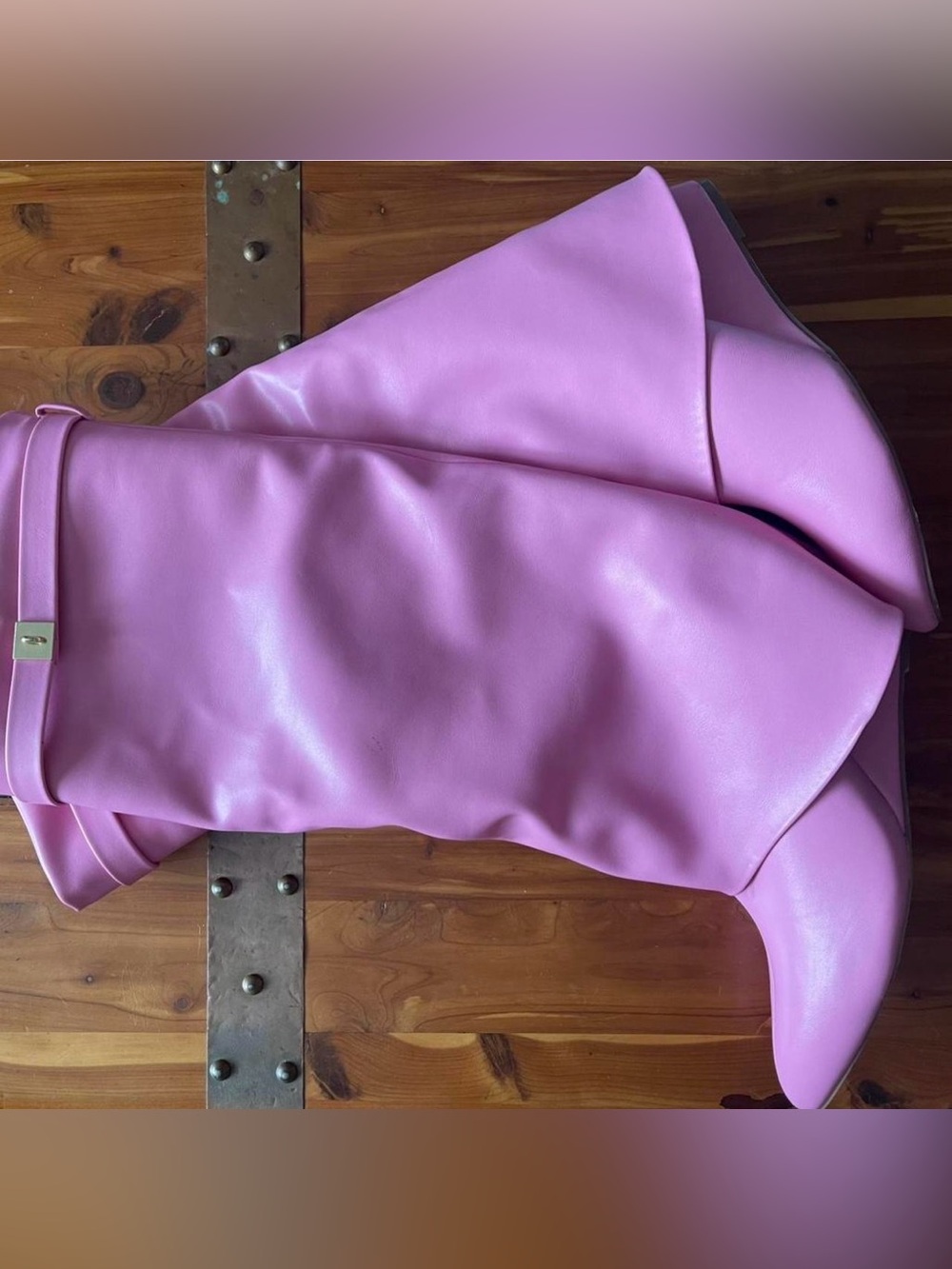 Bubblegum Pink Over-the-Knee Pointed Toe Wedge Boots
